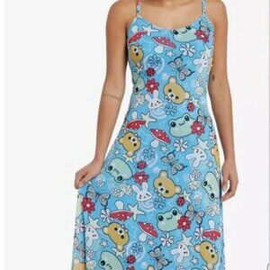 Hot Topic Sweet Society Colorful Critter Mesh Midaxi Dress XL Kawaii Midi Maxi